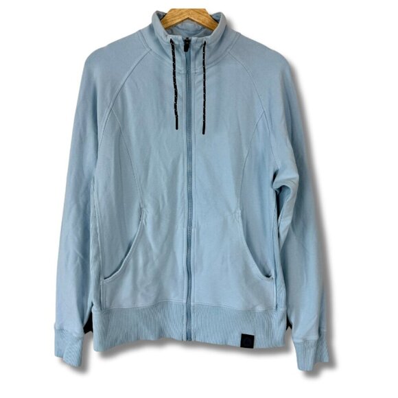 American Giant Women's Full Zip Sweatshirt Stretch Performance Sky Blue XL - Picture 1 of 5